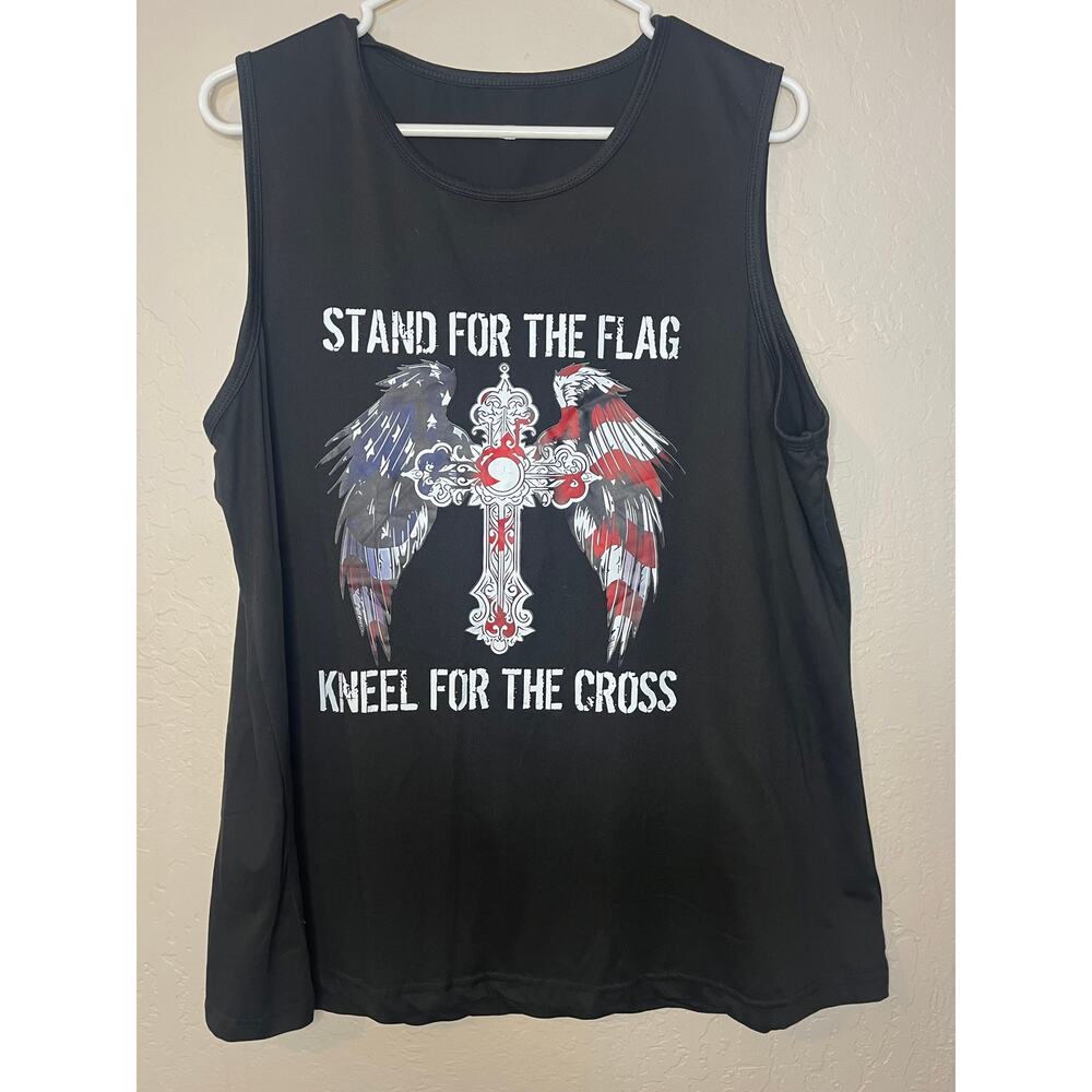 Women's tank 2XL American Flag and Cross